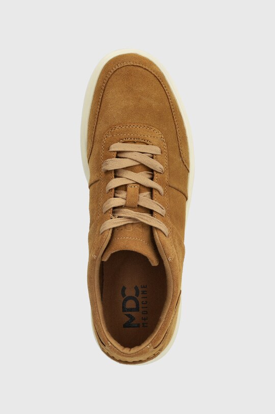 Sneakersy zamszowe męskie gładkie kolor brązowy RS24.OBM302 brązowy