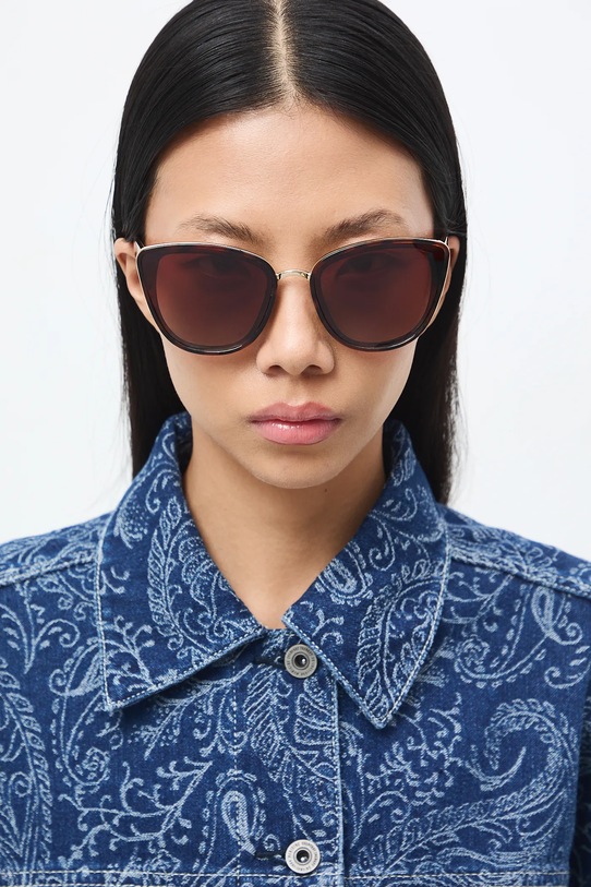 Medicine okulary przeciwsłoneczne kocie oczy damskie RS24-OKD401 brązowy