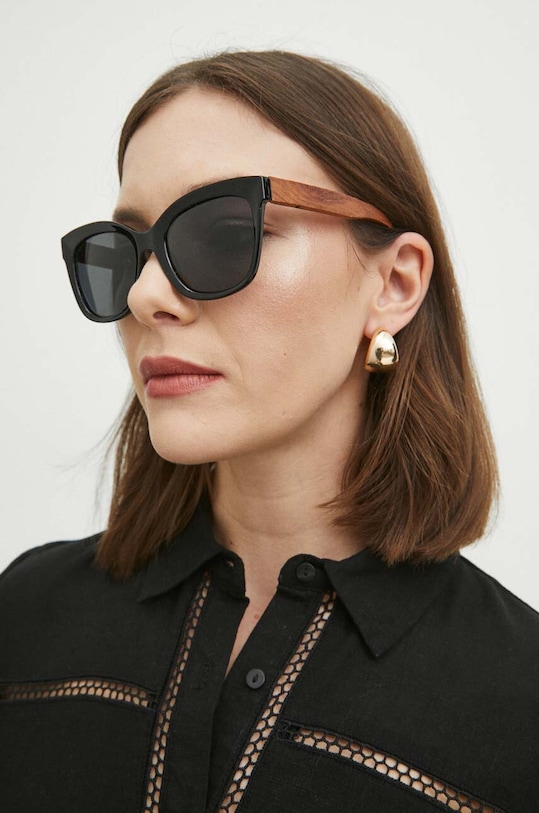 Okulary przeciwsłoneczne damskie z polaryzacją kolor czarny jednolita czarny RS24.OKD809