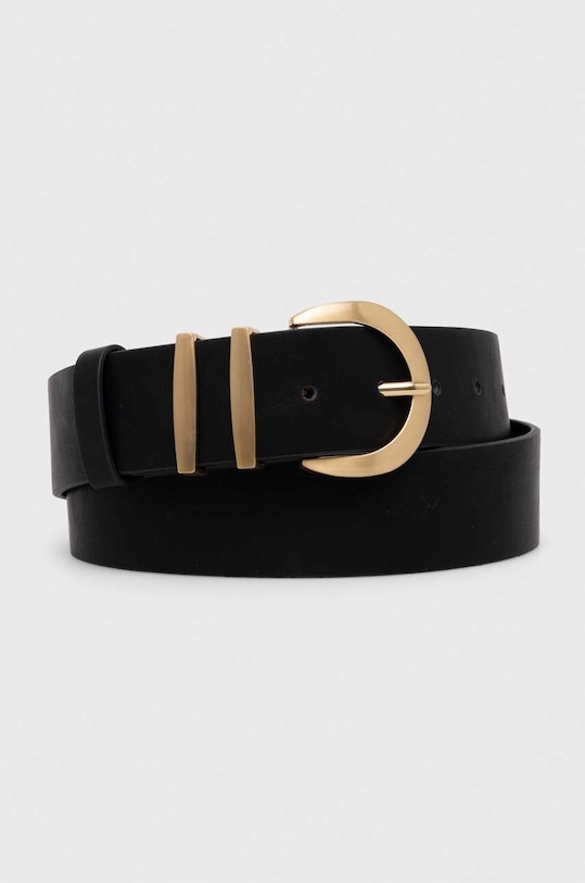 Opasok dámsky z ekologickej kože čierna farba čierna RS24.PAD102