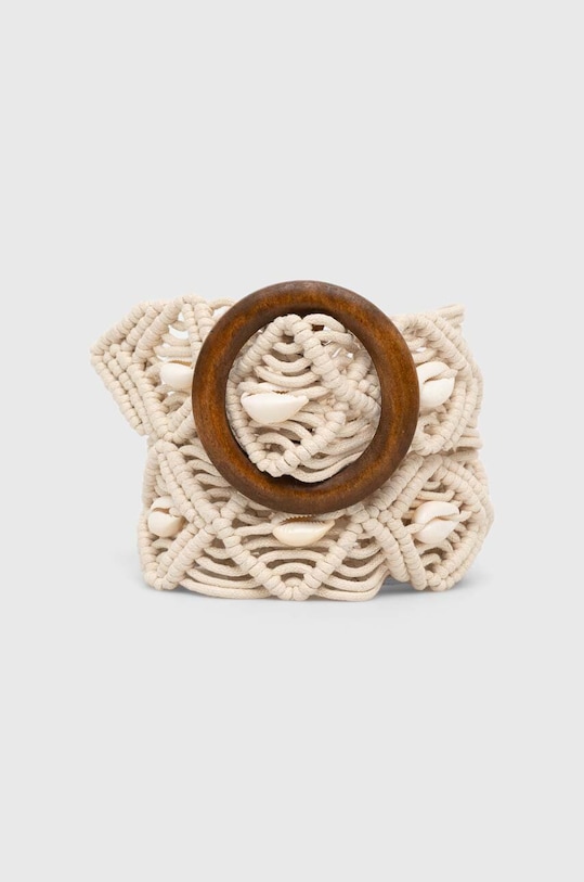 Pasek damski z ozdobną aplikacją z muszelek kolor beżowy beżowy RS24.PADA00