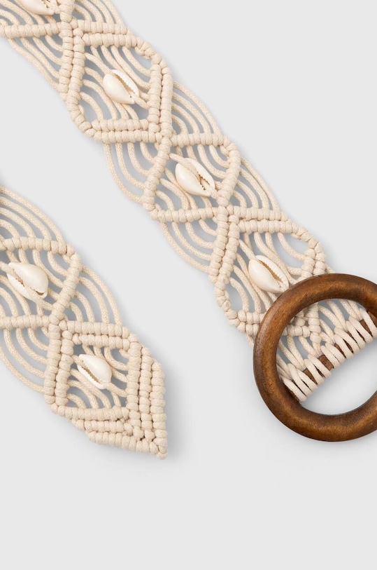 Pasek damski z ozdobną aplikacją z muszelek kolor beżowy RS24.PADA00 beżowy RS24