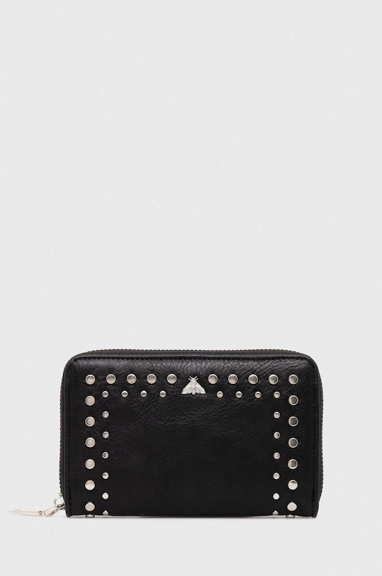 Portfel damski ze skóry ekologicznej kolor czarny imitacja skóry licowej czarny RS24.PFD206