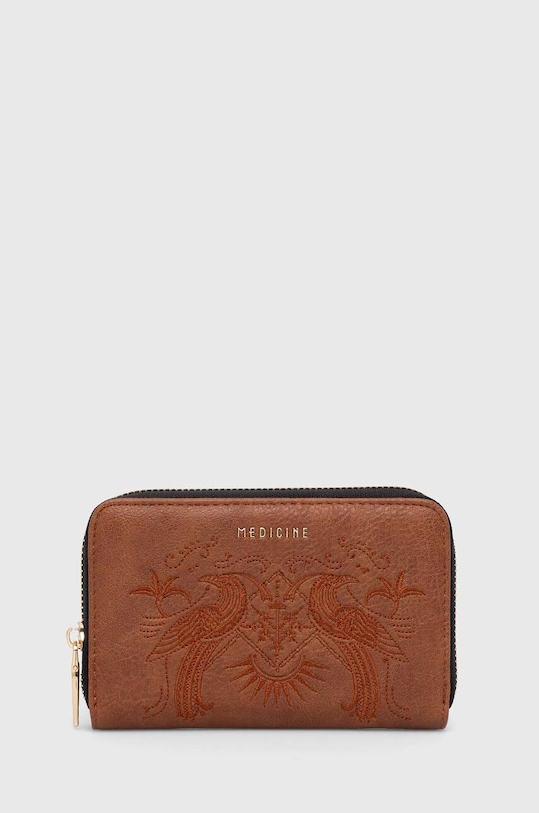 Portfel damski ze skóry ekologicznej kolor brązowy imitacja skóry licowej brązowy RS24.PFD600