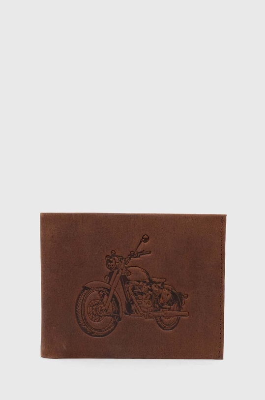 Peňaženka pánska hnedá farba usňová koža hnedá RS24.PFM501