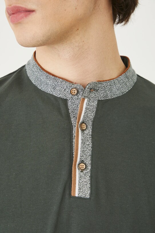 Polo bawełniane męskie z elastanem gładkie kolor zielony RS24.POM301 zielony