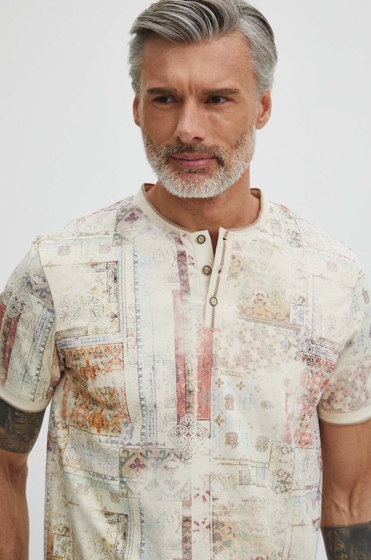 Medicine pamut póló mintás bézs RS24.POM500