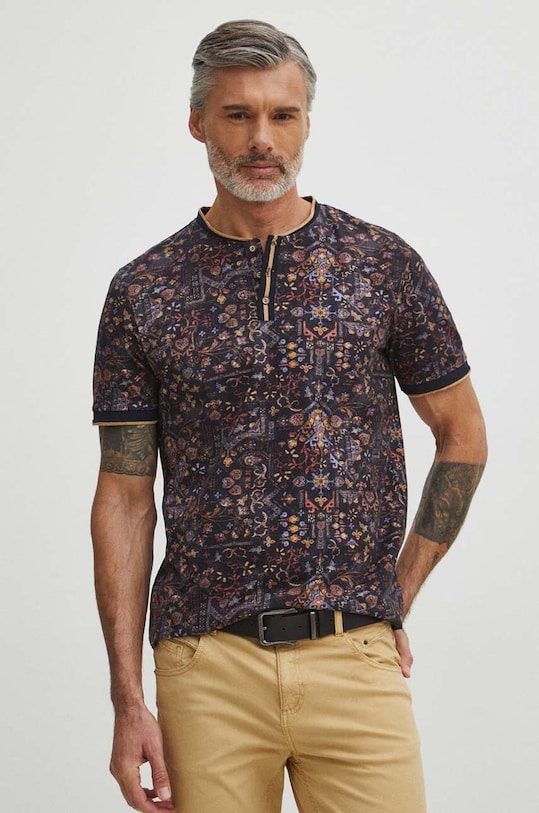 Bavlněné polo tričko pánské černá barva černá RS24.POM500