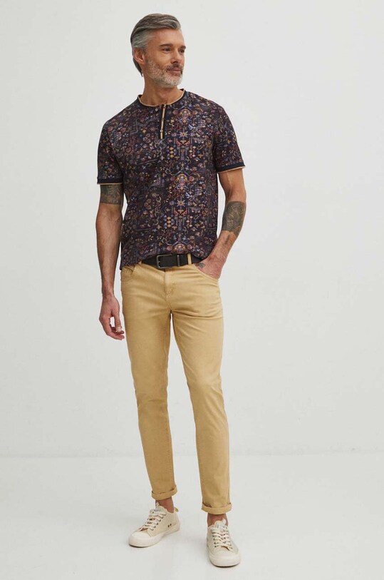 Bavlněné polo tričko pánské černá barva RS24.POM500 černá RS24