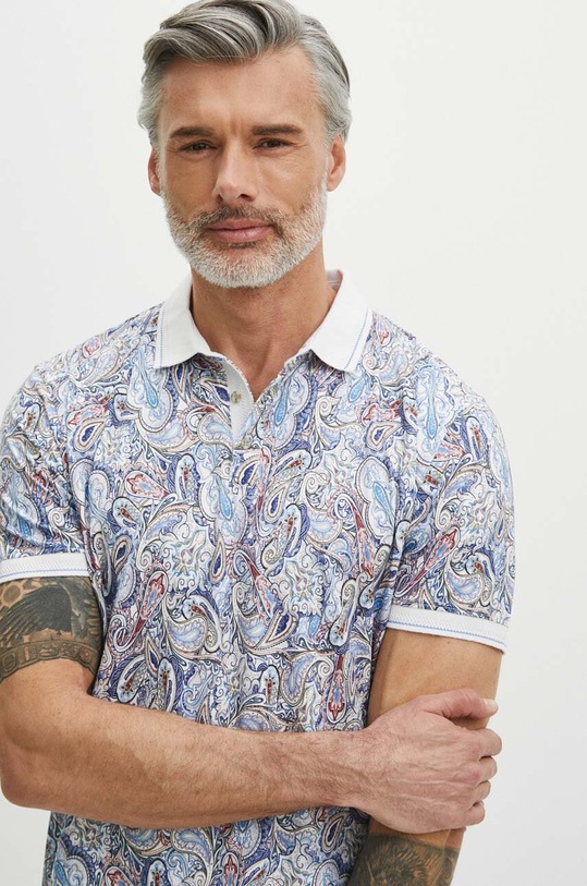 Bavlněné polo tričko pánské modrá RS24.POM806