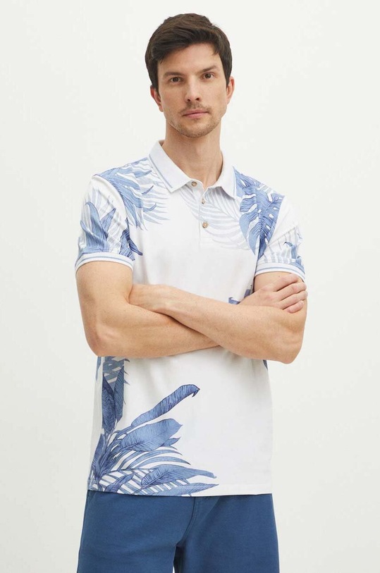 Medicine polo wzorzyste biały RS24.POMA19
