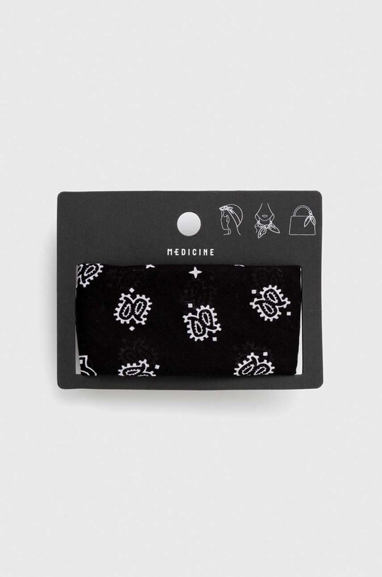 Akcesoria Bandana bawełniana damska wzorzysta kolor czarny RS24.SAD060 czarny