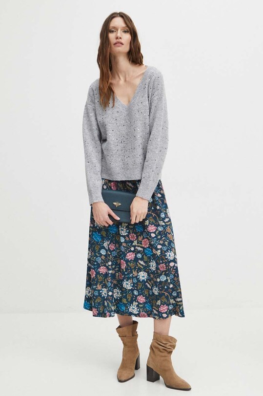 Spódnica damska maxi wzorzysta kolor granatowy RS24.SDD011 granatowy RS24
