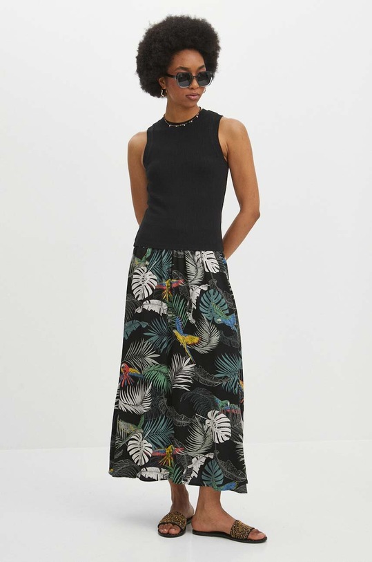 Spódnica damska maxi wzorzysta kolor czarny RS24.SDD070 czarny RS24