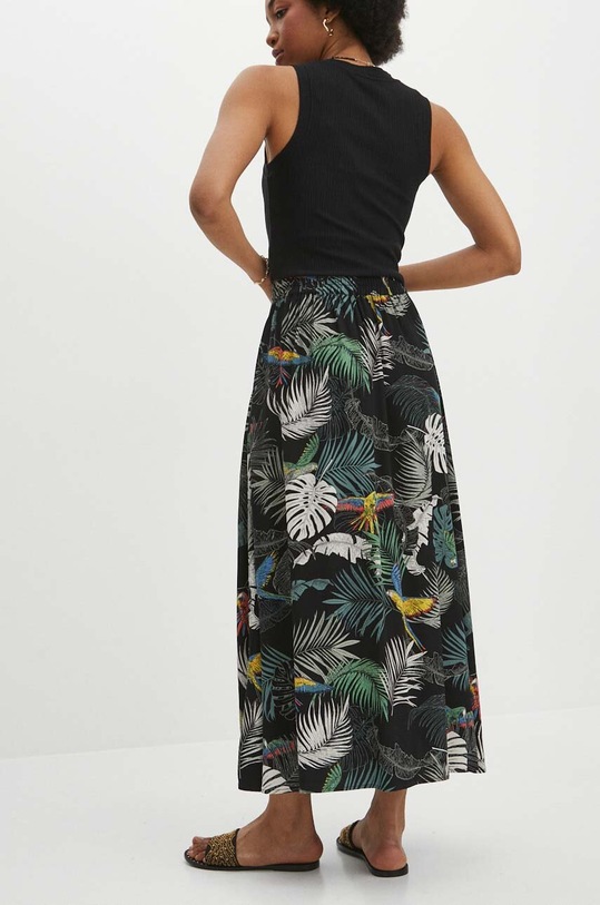 Odzież Spódnica damska maxi wzorzysta kolor czarny RS24.SDD070 czarny