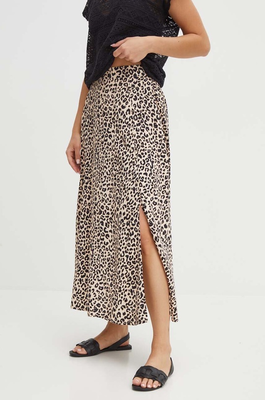 Spódnica damska kolor beżowy rozkloszowany beżowy RS24.SDD0B0