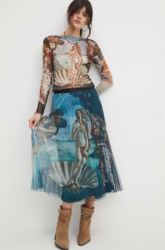 Spódnica damska maxi z kolekcji Eviva L'arte kolor multicolor RS24.SDD253 multicolor RS24