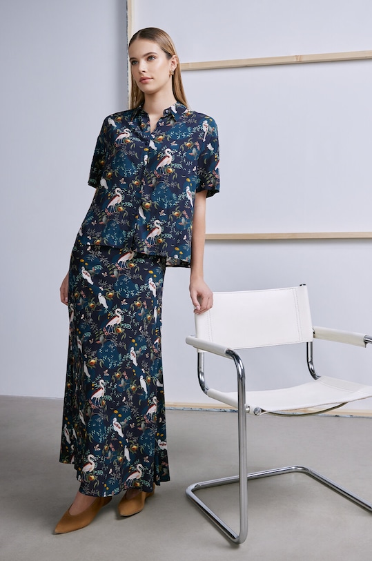 Sukně dámská maxi z kolekce Graphics Series tyrkysová barva áčkový tyrkysová RS24.SDD450