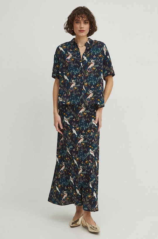 Sukně dámská maxi z kolekce Graphics Series tyrkysová barva RS24.SDD450 tyrkysová RS24