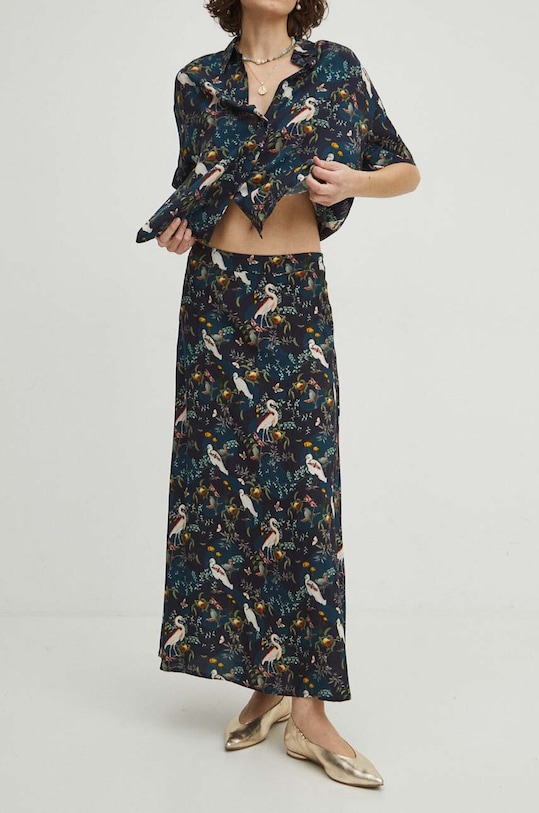 Oblečení Sukně dámská maxi z kolekce Graphics Series tyrkysová barva RS24.SDD450 tyrkysová