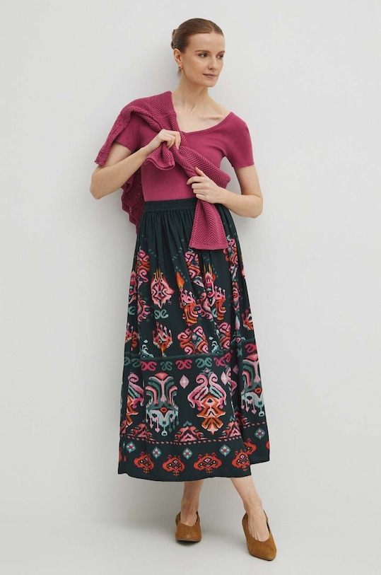 Spódnica damska maxi wzorzysta kolor zielony RS24.SDD505 zielony RS24