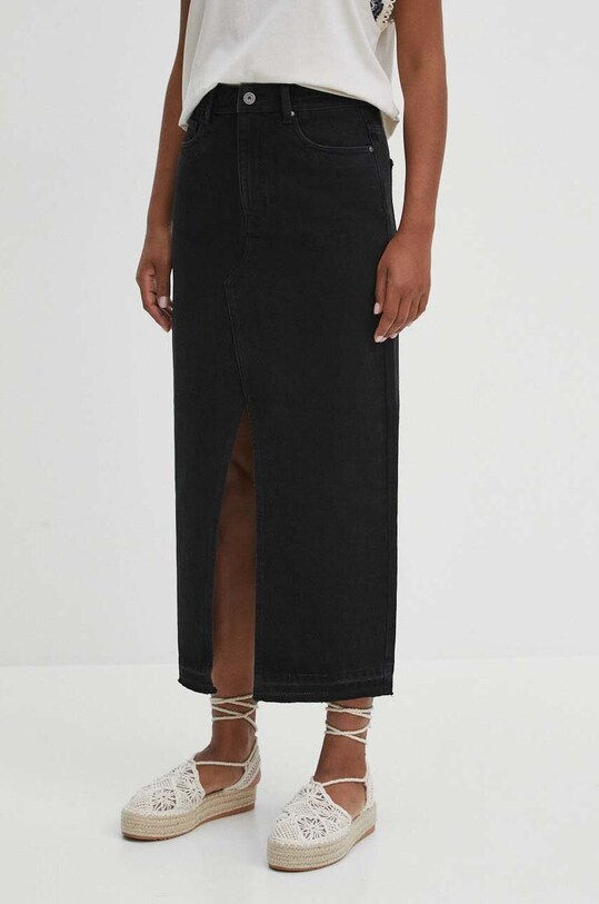 Spódnica jeansowa damska maxi z rozcięciem kolor czarny RS24.SDD803 czarny RS24
