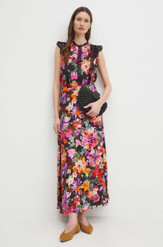 Spódnica damska maxi w kwiaty kolor multicolor RS24.SDD900 multicolor RS24