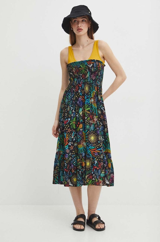 Spódnica damska maxi wzorzysta kolor czarny RS24.SDDA07 czarny RS24