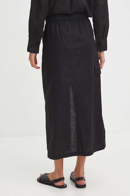 Oblečení Lněná sukně dámská černá barva RS24.SDDB00 černá