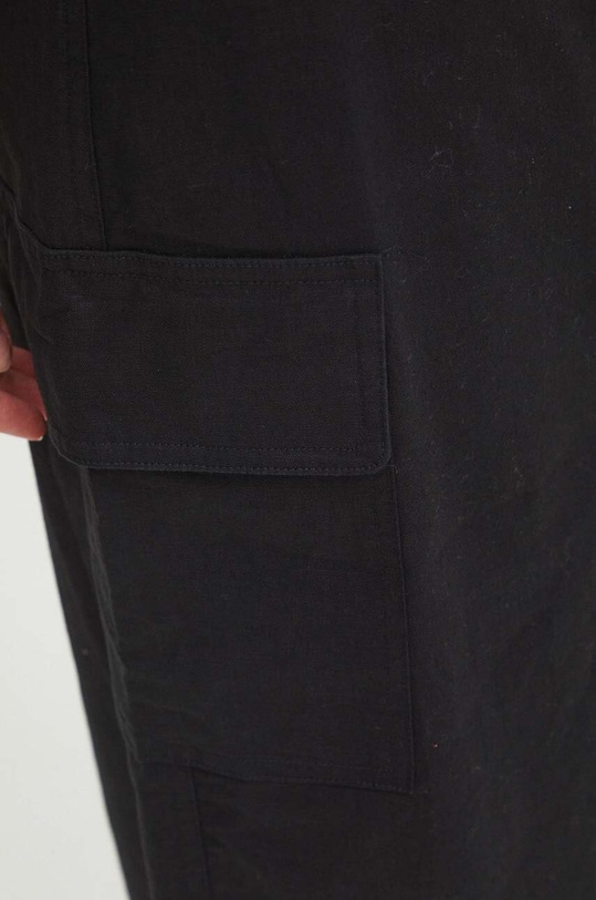 Lněná sukně dámská černá barva černá RS24.SDDB00