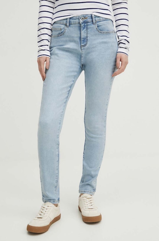 Jeansy damskie skinny kolor niebieski Basic niebieski RS24.SJD010