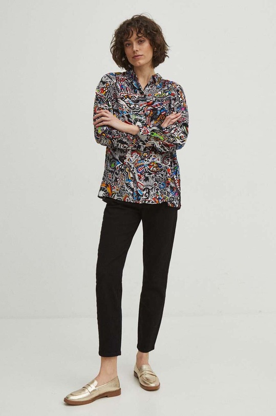 Rifle dámske mom fit čierna farba RS24.SJD040 čierna RS24