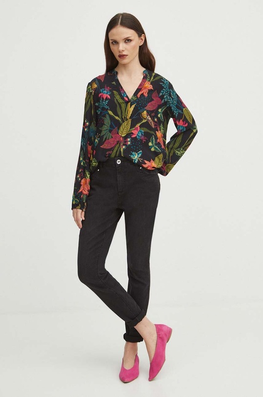 Jeansy damskie slim kolor czarny czarny RS24.SJD302