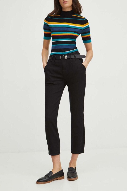 Jeansy damskie z paskiem carrot kolor czarny RS24.SJD303 czarny RS24
