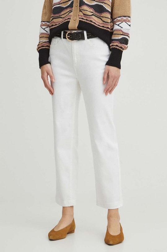 Jeansy damskie straight kolor biały biały RS24.SJD402