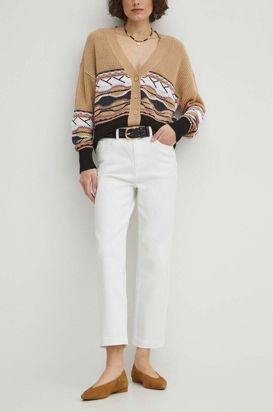 Jeansy damskie straight kolor biały biały RS24.SJD402