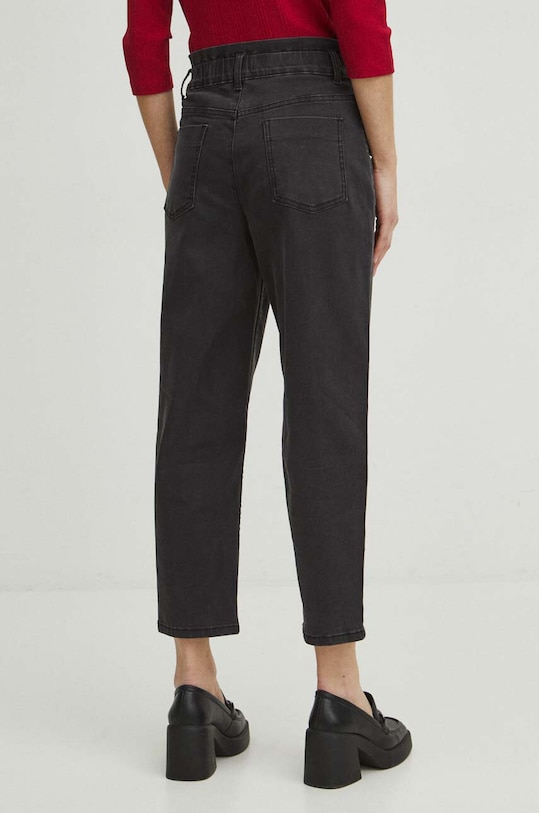 Oblečení Džíny dámské slouchy seprané černá barva RS24.SJD405 černá