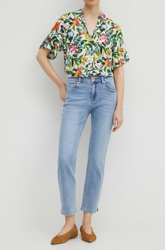Jeansy damskie slim kolor niebieski niebieski RS24.SJD501