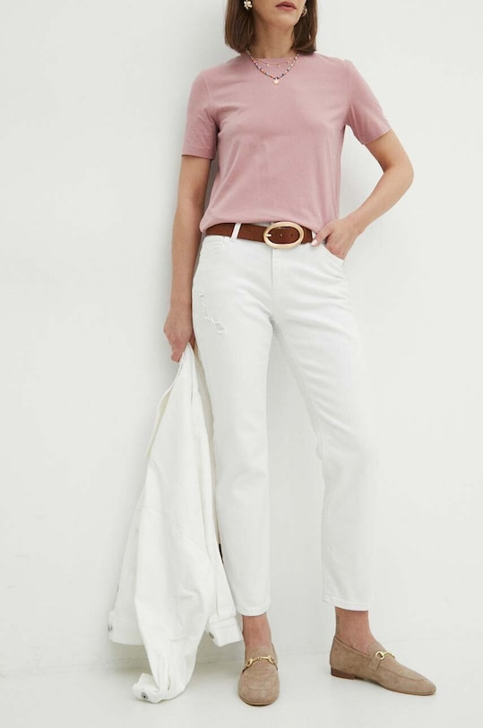 Jeansy damskie straight kolor biały biały RS24.SJD601