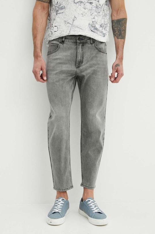 Jeansy męskie tapered z efektem sprania kolor szary szary RS24.SJM805