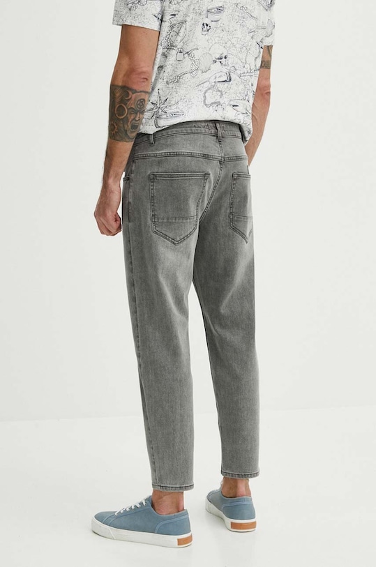 Odzież Jeansy męskie tapered z efektem sprania kolor szary RS24.SJM805 szary
