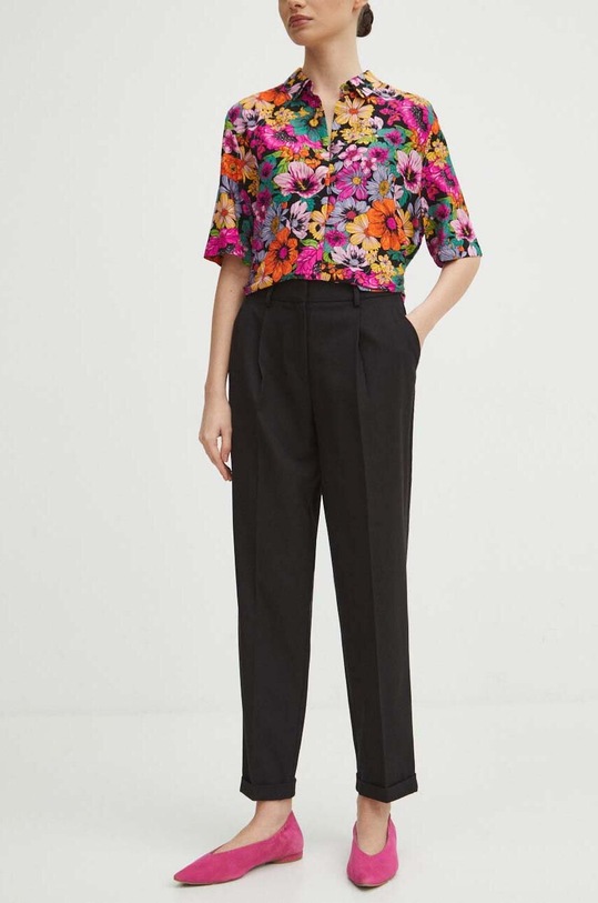 Nohavice dámske chino čierna farba s elastanom čierna RS24.SPD301