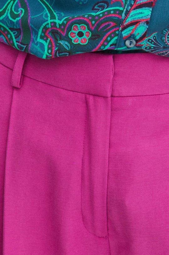 Spodnie damskie wide leg gładkie kolor różowy różowy RS24.SPD500