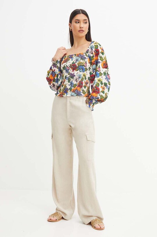 Medicine pantaloni din in in bej RS24.SPD704