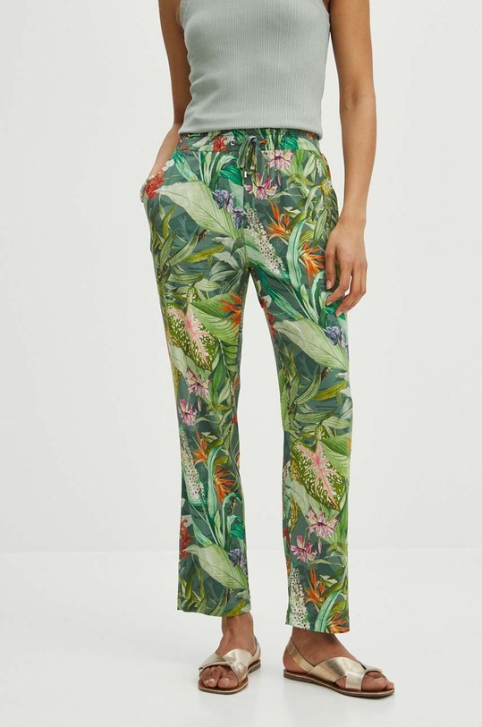 Spodnie damskie regular kolor multicolor z elastanem multicolor RS24.SPD706