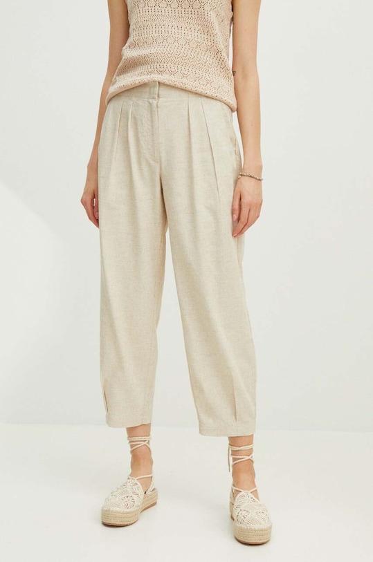 Nohavice s prímesou ľanu Medicine RS24.SPDA02 béžová RS24