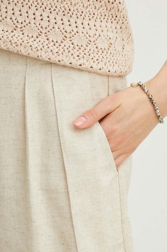 Nohavice s prímesou ľanu Medicine béžová RS24.SPDA02