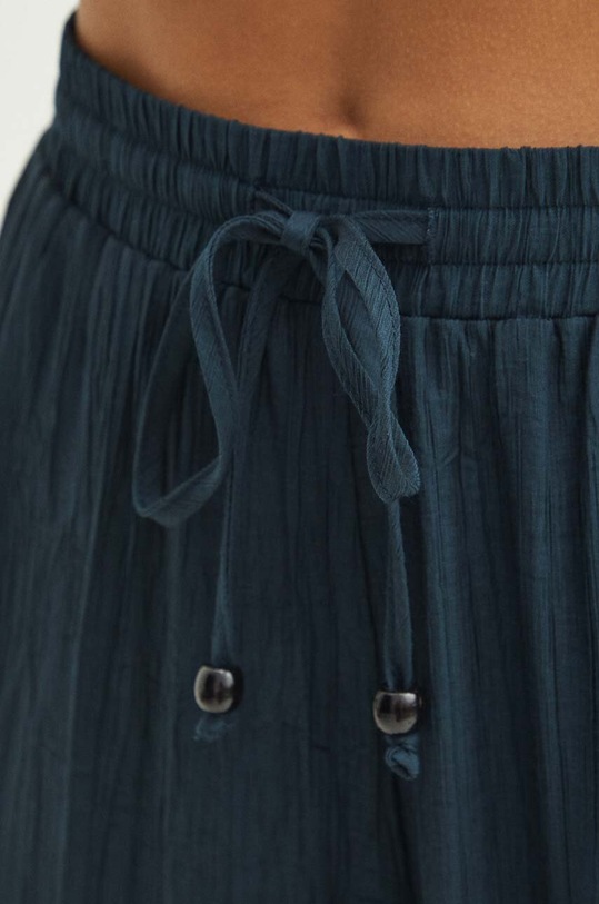 Spodnie damskie wide leg gładkie kolor turkusowy turkusowy RS24.SPDB01