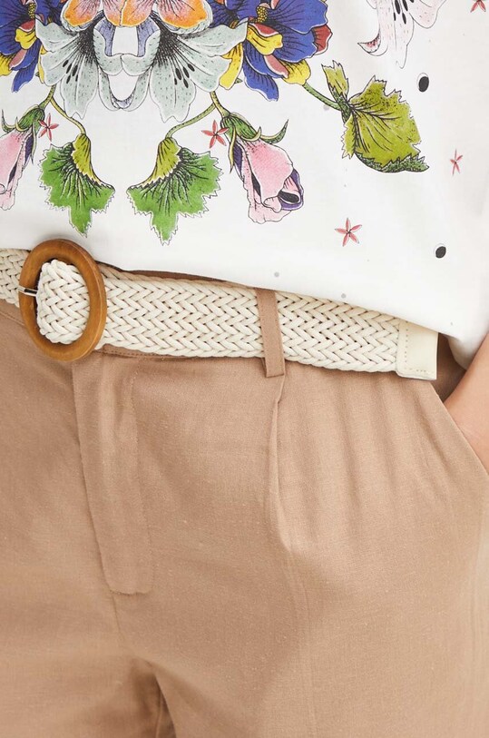 Medicine pantaloni din in bej RS24.SPDB02