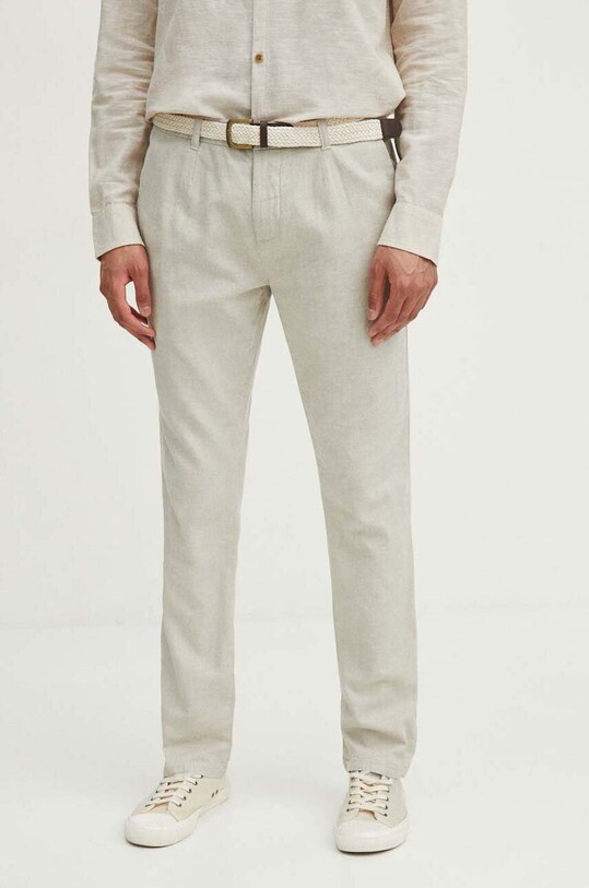 Medicine pantaloni din in bej RS24.SPM074